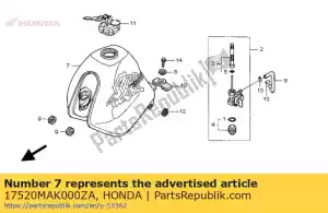 Honda 17520MAK000ZA tanque ajustado tipo 1 de combustível - Lado inferior