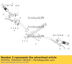 Aprilia 655554, Binnenzeskantschroef m10x65, OEM: Aprilia 655554