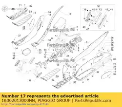 mittelcover rh van Piaggio Group, met onderdeel nummer 1B002013000NN, bestel je hier online: