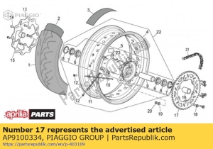 aprilia AP9100334 anillo de cadena z = 46 - Lado inferior