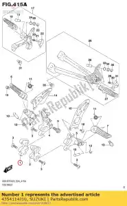 Suzuki 4354114J10 soporte, pie fr - Lado inferior