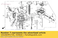 Aqui você pode pedir o conjunto de parafusos em Honda , com o número da peça 16028HM5730: