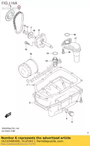 suzuki 1631048H00 conjunto de corrente, óleo - Lado inferior