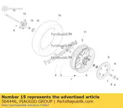 Here you can order the front wheel axle from Piaggio Group, with part number 564446: