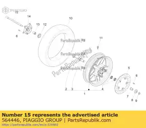 Piaggio Group 564446 front wheel axle - Bottom side