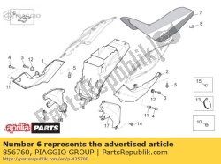 Aprilia 856760, Compartimento de la silla de montar, OEM: Aprilia 856760