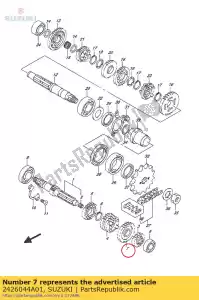 suzuki 2426044A01 pignon 6ème entraînement, - La partie au fond