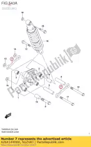 Suzuki 6264144H00 haste, almofada rr - Lado inferior