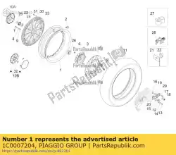 Aqui você pode pedir o aro da roda em Piaggio Group , com o número da peça 1C0007204: