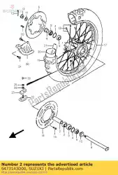 Here you can order the spacer,rr hub b from Suzuki, with part number 6473143D00: