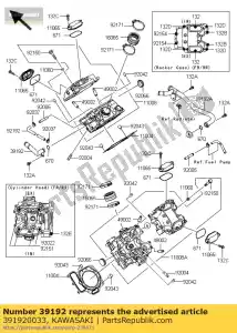 kawasaki 391920033 leidingwater, fr kvf750-a1 - Onderkant