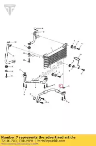 triumph T2101703 pipe, oil cooler feed - Bottom side