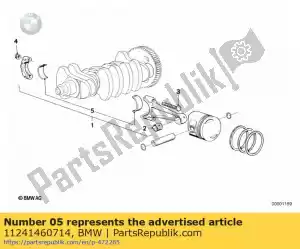 bmw 11241460714 bearing shell yellow - stufe 1 - Bottom side