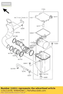 Kawasaki 110111639 case-air filter,lwr - Bottom side