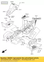 35004S007504, Kawasaki, fender-front,black ksf50-a1 kawasaki kfx 50 2003 2004 2005 2006, New