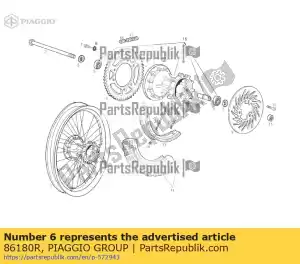 Piaggio Group 86180R anillo de cadena z = 53 - Lado inferior