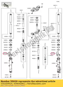 kawasaki 550200929 protetor, tubo interno ex250lff - Lado inferior