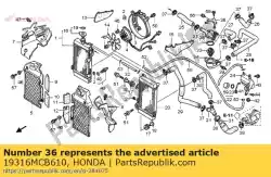 Ici, vous pouvez commander le séjour, boîtier thermostat auprès de Honda , avec le numéro de pièce 19316MCB610: