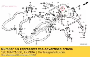 honda 19518MCA000 hose c, bypass - Bottom side