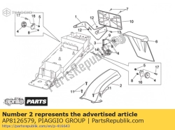 Aprilia AP8126579, Guardabarros trasero bajo, OEM: Aprilia AP8126579