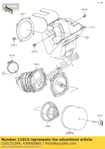 kawasaki 110131284 elemento-filtro de ar kx65-a1 - Lado inferior