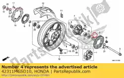 Here you can order the collar, l. Rr. Wheel side from Honda, with part number 42311MGSD10: