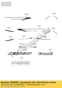 Kawasaki 56069Y149 modello, coperchio laterale, lh - Il fondo