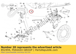 Aprilia 852494, Rear brake hose, OEM: Aprilia 852494