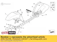 AP8156298, Piaggio Group, Voorspatbord. blauw aprilia scarabeo light e 250 400 3 492 500, Nieuw