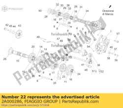 Aprilia 2A000286, 4th gear on the sec. z=31, OEM: Aprilia 2A000286