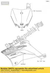 patroon, lijkwade, lh, upp van Kawasaki, met onderdeel nummer 560750593, bestel je hier online: