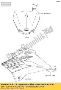 Kawasaki 560750593 patroon, lijkwade, lh, upp - Onderkant