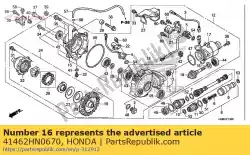 Here you can order the shim n, pinion gear (2. 42) from Honda, with part number 41462HN0670: