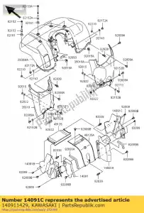 Kawasaki 140911429 capa, lado, fr, rh - Lado inferior