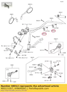 kawasaki 460121267 holder-handle,upp bj250-c2 - Bottom side