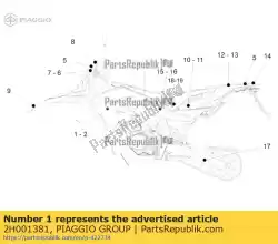 Tutaj możesz zamówić prawy kana? Powietrza. Kalkomania ? Aprilia rx? Od Piaggio Group , z numerem części 2H001381: