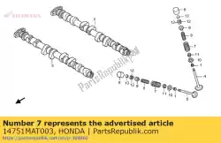 veer, klep buiten (chuo hatsujo) van Honda, met onderdeel nummer 14751MAT003, bestel je hier online: