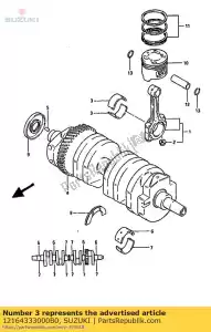 suzuki 12164333000B0 metaal, krukpen - Onderkant