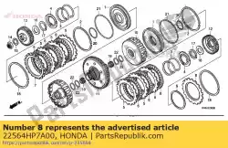 plaat b, koppelingsuiteinde (2,2 m van Honda, met onderdeel nummer 22564HP7A00, bestel je hier online: