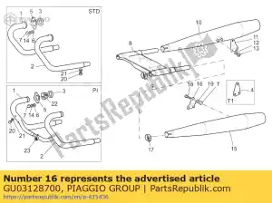 Piaggio Group GU03128700 plaque lh - La partie au fond