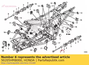 Honda 50205HM8000 collar, engine hanger - Bottom side