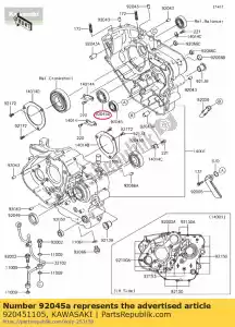 Kawasaki 920451105 roulement à billes, tmb205 - La partie au fond