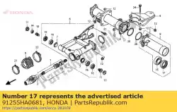 Aqui você pode pedir o selo de óleo, 42x58x10 (arai) em Honda , com o número da peça 91255HA0681:
