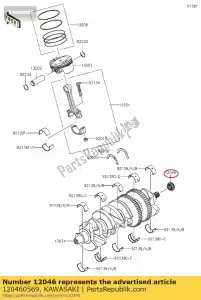 Kawasaki 120460569 roda dentada, 17t - Lado inferior