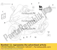 CM18270600A2, Piaggio Group, Plaque abs aprilia srv zapm55103, zd4m55104, zapm55104 850 2012 2016 2017 2018 2019, Nouveau