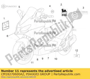 Piaggio Group CM18270600A2 abs plate - Bottom side