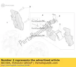 Qui puoi ordinare pinza freno anteriore sinistra da Piaggio Group , con numero parte 883384: