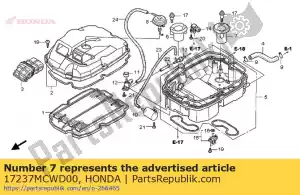 honda 17237MCWD00 embudo, aire - Lado inferior