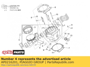 aprilia AP0216201 piston pin 22x14.5/18x68.7 - Bottom side