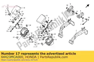 honda 64423MCA000 couverture, l. bouton - La partie au fond